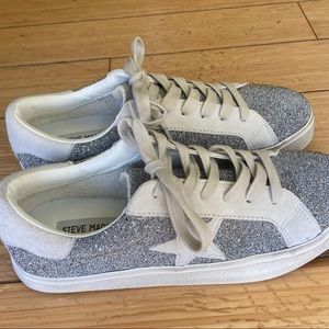 steve madden silver glitter sneakers